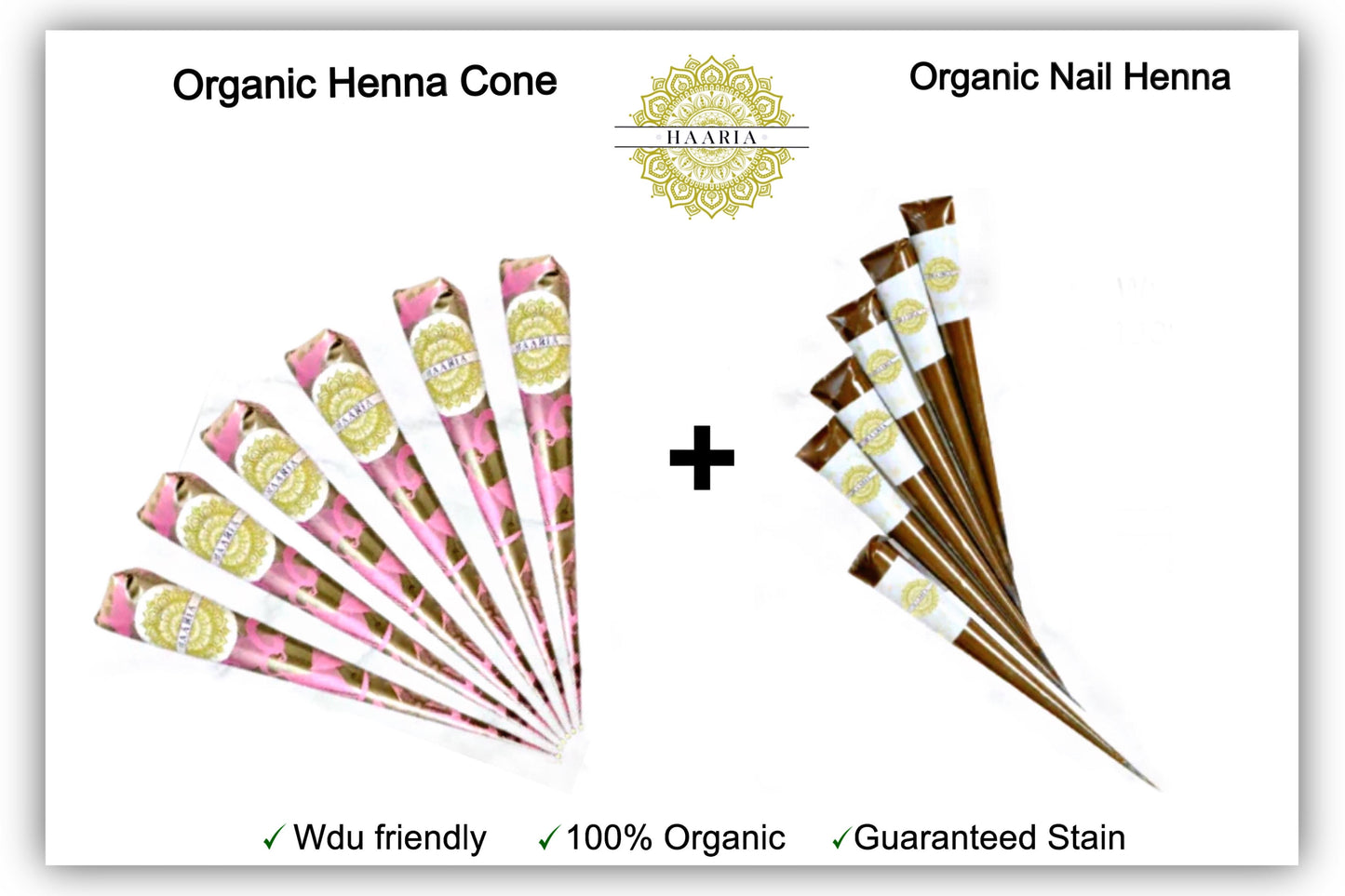 6 Henna cones + 6 Nail henna combo